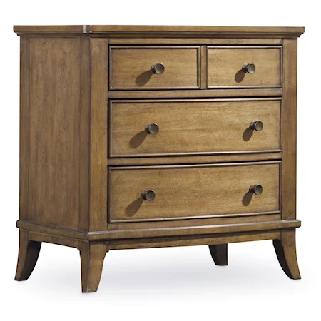 Three Drawer Nightstand with 2 Electrical Outlets